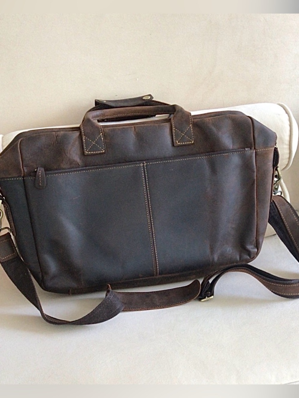 KATTEE Dark Leather Brown Multi Shoulder Hand Bag